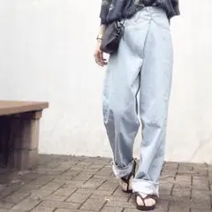 ワイドレッグパンツ デニム