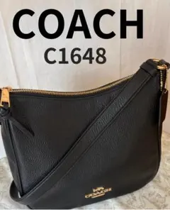 【美品】COACH コーチ C1648 エリー ファイルレザー ブラック バッグ