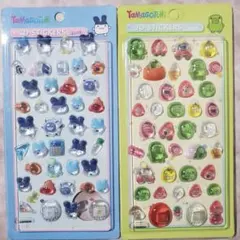 立体シール　二枚セット　ぷくぷく　ボンボンドロップシール