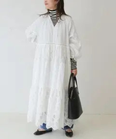 SLOBE IENA コットンチャーチスモックワンピース