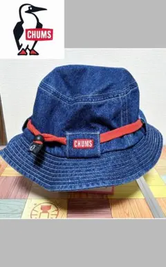 【CHUMS】バケットハット/帽子/無地/デニム/刺繍/ロゴ/美品のサムネイル
