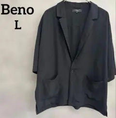 Beno 韓国イケメン風　半袖ジャケット　ブラック　黒　Lサイズ