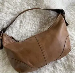 コーチ　ワンショルダーバッグ　レザー　ブラウン　シグネチャー