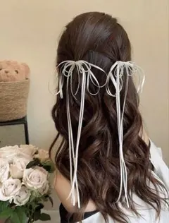ヘッドドレス ヘアアクセサリー 前撮り リボン 結婚式 披露宴 二次会 フォト