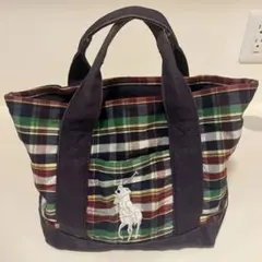 ポロ　ラルフローレン　ロゴ刺繍　トートバッグ