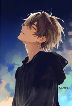 2945空を見上げステッカー