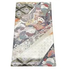 A1684 ●高級 正絹 六通 袋帯 蝶々 鶴