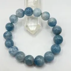 【売り切りセール】【3月誕生石】【希少】アクアマリンシリカブレスレット12mm