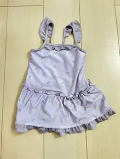 花柄ワンピース水着 薄紫色 95