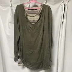 大人気♪ SCHLUSSEL お洒落なエスニック トップス　カーキ