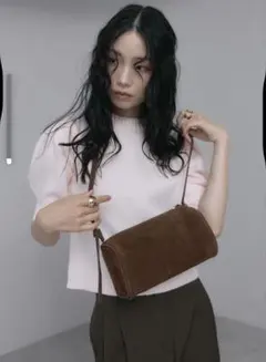 bonjour sagan スエード バッグ 本革 床革　ミニマムハンドバッグ