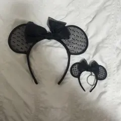 【バラ売り不可】ディズニー　ミニー　レースカチューシャ&キーチェーンセット