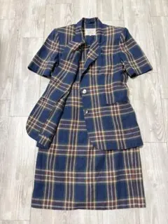 Burberrys 麻100% 半袖ジャケット スカートセットアップ