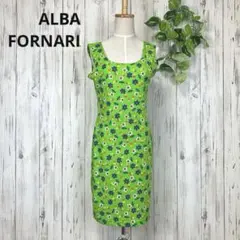 ALBA FORNARI ＊ イタリア製 フラワー総柄 ノースリーブ ワンピース