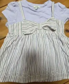 エニィファム(エニィキッズ)　リボンストライプTシャツ