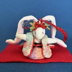 ハンドメイドウサギお姫様人形 着物 古布 ウサギ ぬいぐるみ 匿名配送