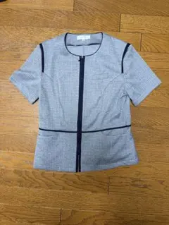 事務服 半袖 9号 4枚セット チェック柄 リボン付き ブラウス - メルカリ
