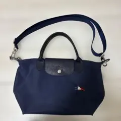 ロンシャン　ル プリアージュトップハンドルバッグ ロゴ三色刺繍　 Sサイズ
