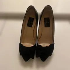 LANVIN ブラックスエード ハイヒール