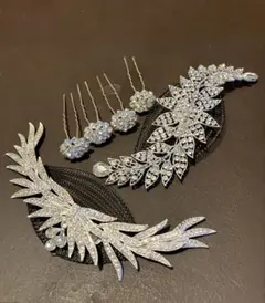 ヘッドドレス　ブライダル　ウエディング　社交ダンス　Uピンアクセサリー