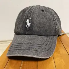 【未使用】POLO RALPH LAUREN ダークグレー デニムキャップ