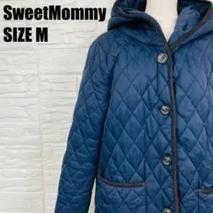 SweetMommy キルティング ロングコート M 紺 アウター 2466のサムネイル