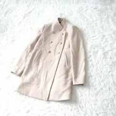 ZARA ザラ　金ボタン ダブルブレスト ロングコートS　アイボリーイタリア製