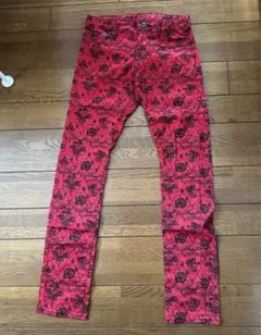 最終価格♡ 花柄ロングパンツ 赤黒のサムネイル