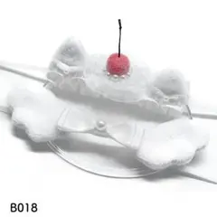 ［B018］ぬい服 さくらんぼ ねこ耳 ヘッドドレス+天使の羽 ホワイト