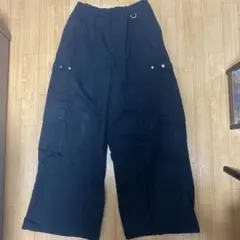 古着epnok 黒カーゴパンツ ウエストゴム ワイドシルエット