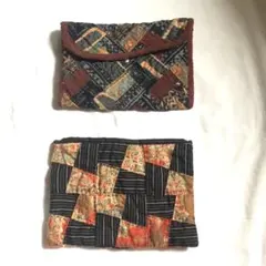 和風パッチワーク　ポーチ　2種　ハンドメイド