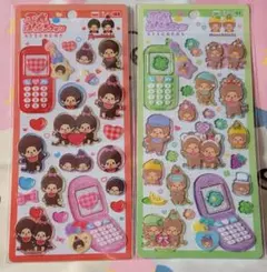 【正規品】平成はっぴーフォンステッカー　もんちっち ２枚セット