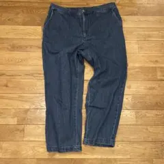 GU デニムワイドテーパードイージーアンクルパンツ　XL