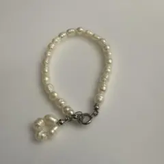淡水パール ブレスレット チャーム付き