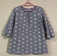 プチバトー　ワンピース　グレー　水玉　100サイズ