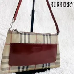 美品 バーバリー PVC シャドーホース ワンショルダー アクセサリーポーチ