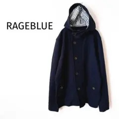 【レイジブルー】フード付きジャケット L 紺 ネイビー 綿混 カジュアル メンズ