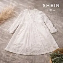 ★値下げ★シーイン　レース　刺繍入り　ホワイト　ワンピース　130