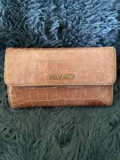 miu miu クロコ型押し 三つ折り財布 がま口のサムネイル