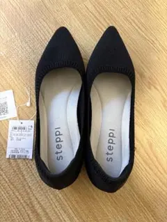 steppi グリッター ポインテッド パンプス　ブラックラメ22cm