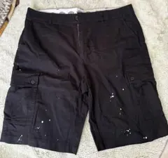 Dickies カーゴハーフパンツ　ブラックペンキ　34サイズのサムネイル