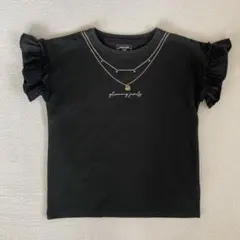 GLOBAL WORK 黒 Tシャツ フリル袖のサムネイル