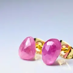 【宝石質】ルビー スタッドピアス 天然石 金属アレルギー対応 7月誕生石