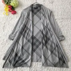 バーバリーロンドン カーディガン メガチェック ショールカラー 羽織り グレー