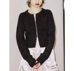 jouetie／多色ラメダブルZIPカーデトップス【ニットカーディガン】