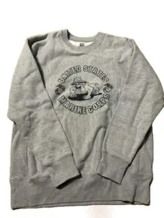 USMC(アメリカ海兵隊)ブルドッグ&両面プリント リバースタイプ厚手スウェット