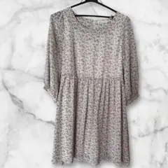 continuier de NICE CLAUP 花柄　七分丈　ワンピース