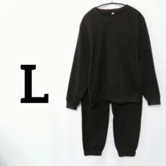 ノーブランド メンズ【L】スウェットセットアップ ブラック