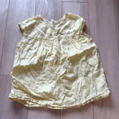 無印良品 リネン ワンピース 120-130 イエロー 夏 ナチュラル