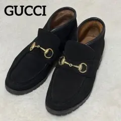 グッチ GUCCI黒 スエード ローファー 金具付き